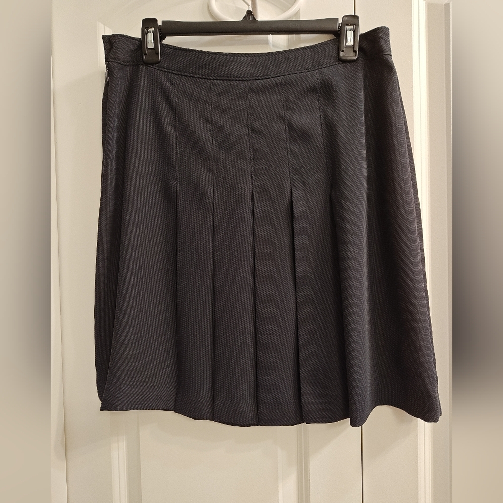 Calvin Klein Classic Navy Blue Pleated Skirt, Size 10.